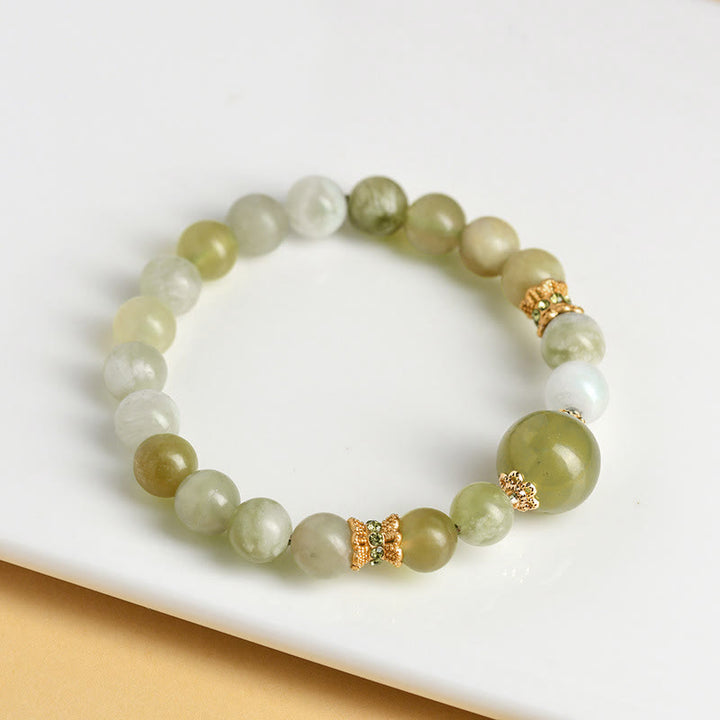 Buddha Stones Groene druivenkleurige jade Armband met overvloed - image 7