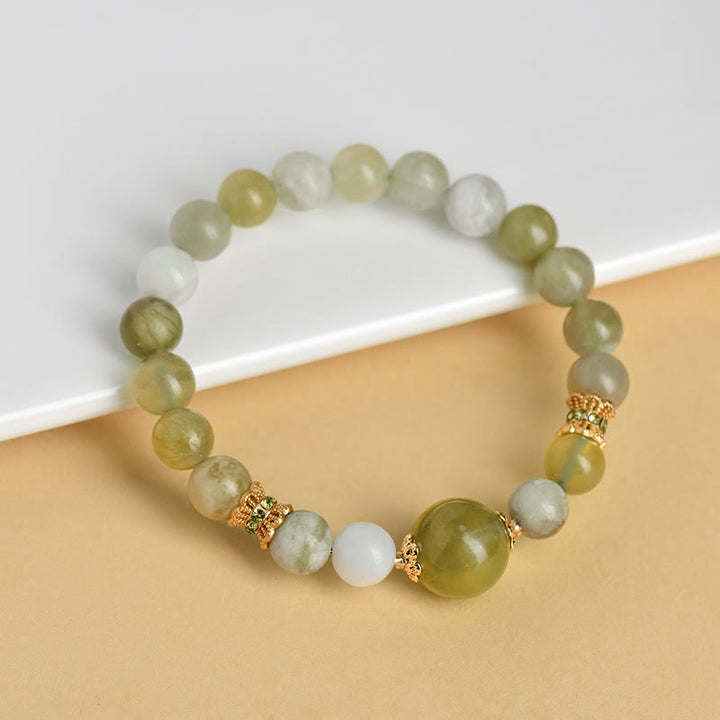 Buddha Stones Groene druivenkleurige jade Armband met overvloed - image 4