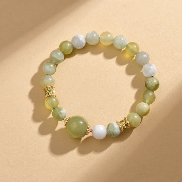 Buddha Stones Groene druivenkleurige jade Armband met overvloed - image 5