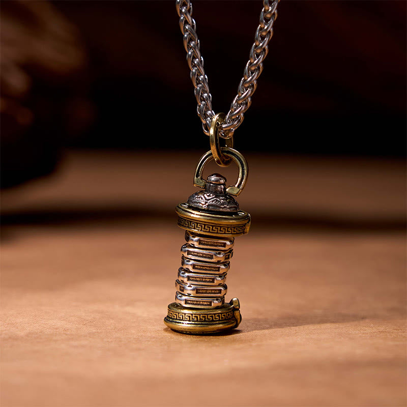 Buddha Stones Draaibare Ketting met Yin Yang-toren van koper. - image 2