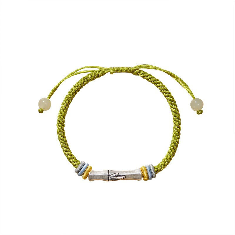 Buddha Stones 999 Sterling Zilveren Rode String Bamboe Armband - image 11
