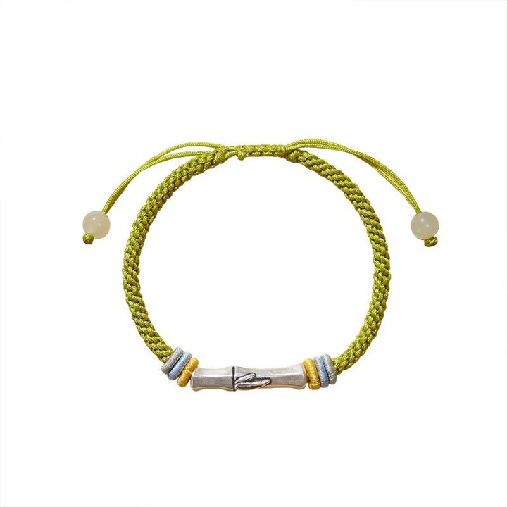 Buddha Stones 999 Sterling Zilveren Rode String Bamboe Armband - image 11