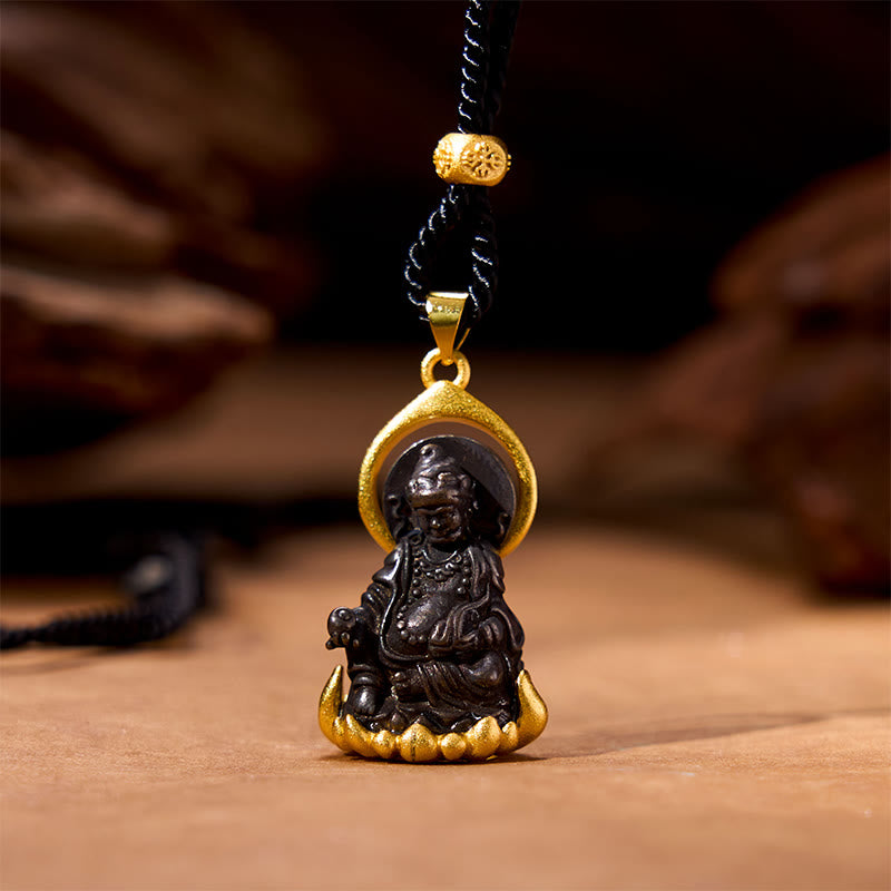Buddha Stones Tibetaanse gele Jambhala Ketting met afbeelding van de god van rijkdom en sereniteit. - Gele Jambhala (Gele God van de Rijkdom) - image 0
