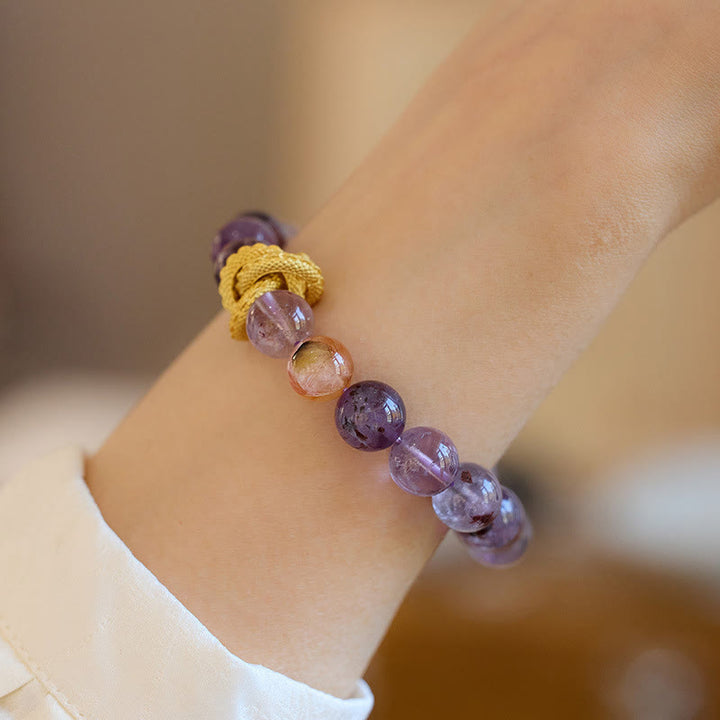 Buddha Stones Paarse Phantom koperen vergulde Armband - image 4