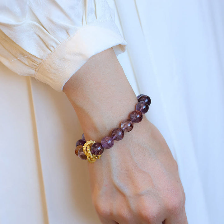 Buddha Stones Paarse Phantom koperen vergulde Armband - image 8