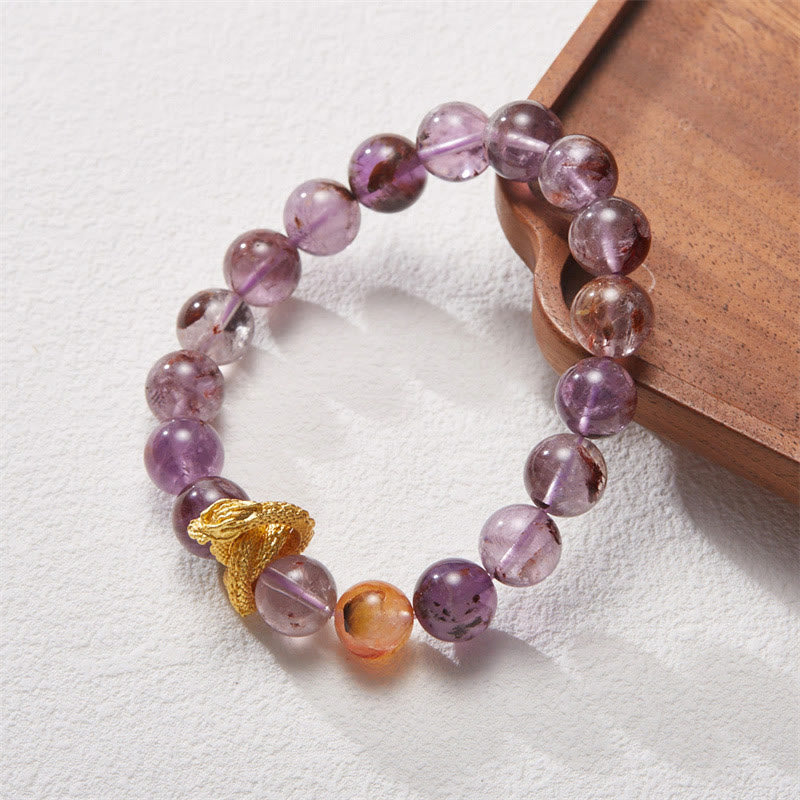 Buddha Stones Paarse Phantom koperen vergulde Armband - image 2