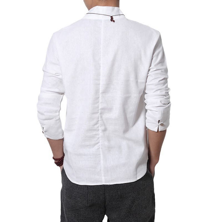 Buddha Stones Casual overhemd met V-hals en Lange mouw voor heren - image 3