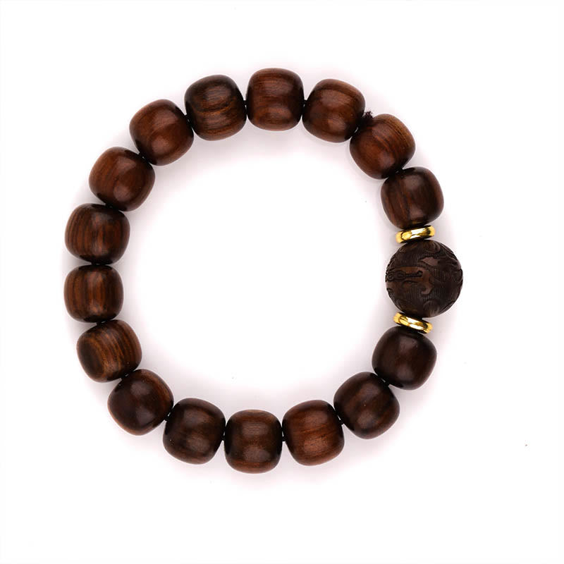 Buddha Stones Armband van natuurlijk rozenhout met symbool voor compassie. - image 6