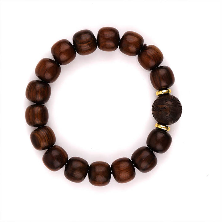 Buddha Stones Armband van natuurlijk rozenhout met symbool voor compassie. - image 6