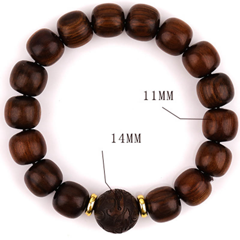 Buddha Stones Armband van natuurlijk rozenhout met symbool voor compassie. - image 7