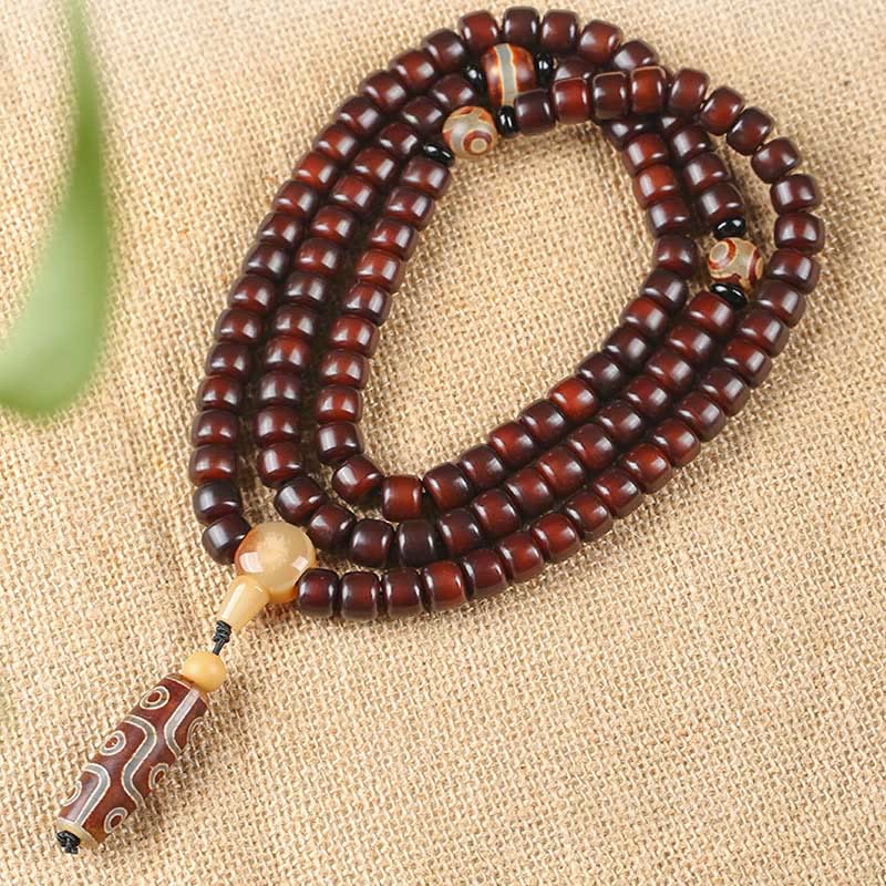 Buddha Stones 108 Mala kralen, drieoogige Dzi kraal, negenoogige Dzi kraal, jade Armband - image 2