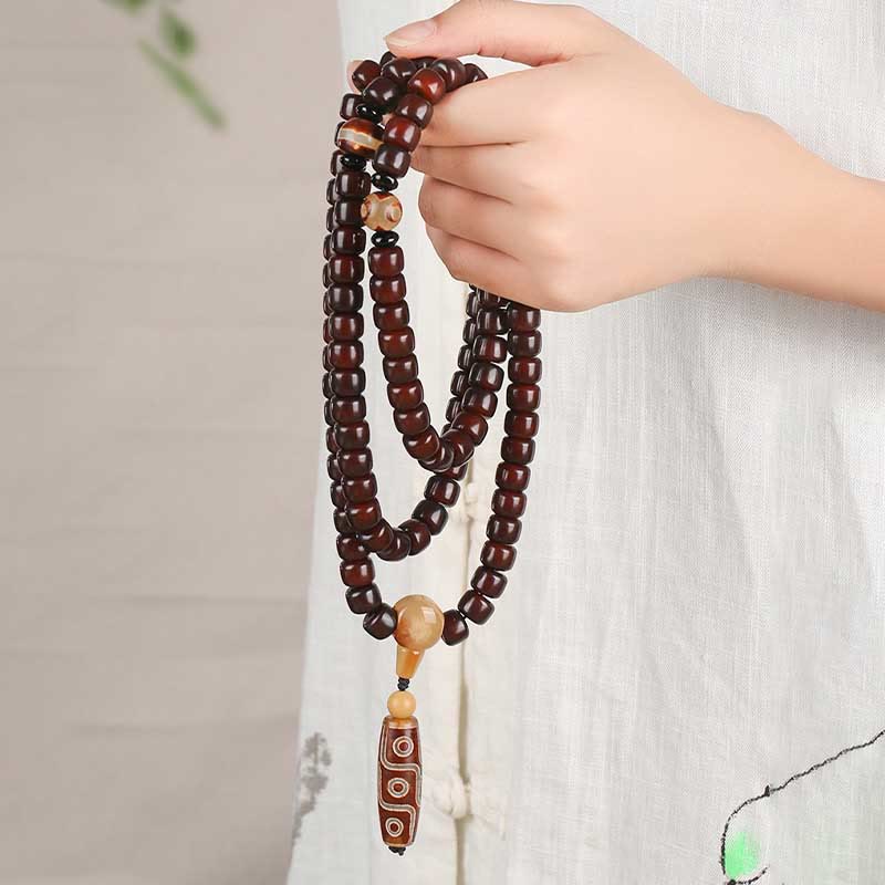 Buddha Stones 108 Mala kralen, drieoogige Dzi kraal, negenoogige Dzi kraal, jade Armband - image 9