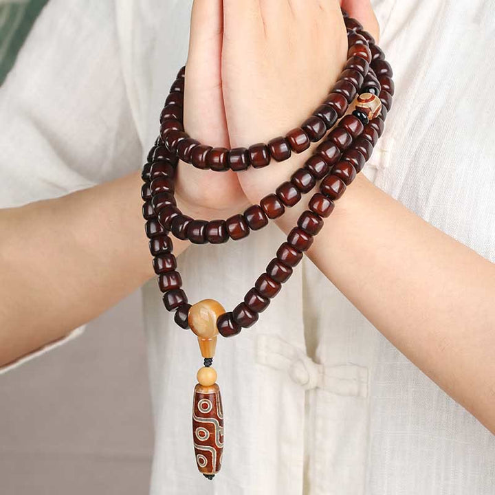 Buddha Stones 108 Mala kralen, drieoogige Dzi kraal, negenoogige Dzi kraal, jade Armband - image 10