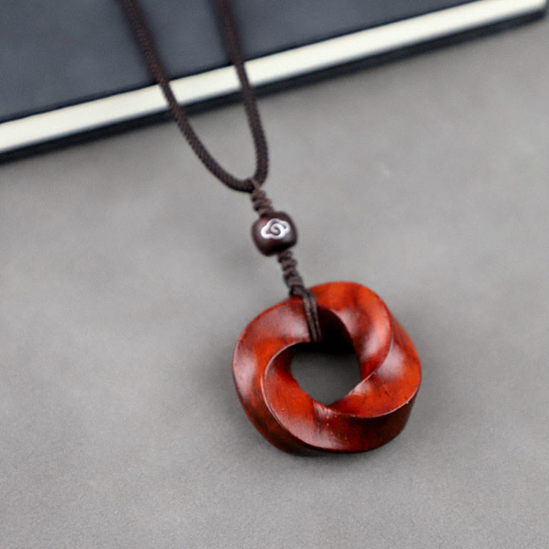Buddha Stones Ketting met gelukbrengende wolken - Rood sandelhout - image 0