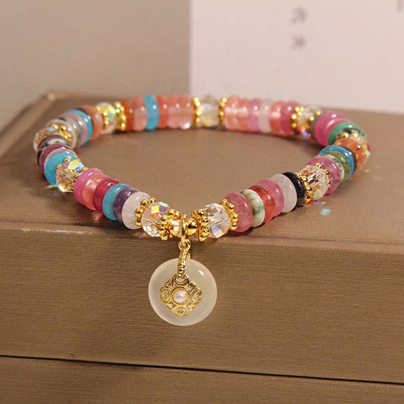 Buddha Stones Gelukbrengende Armband met diverse kristallen vredesgesp - image 1