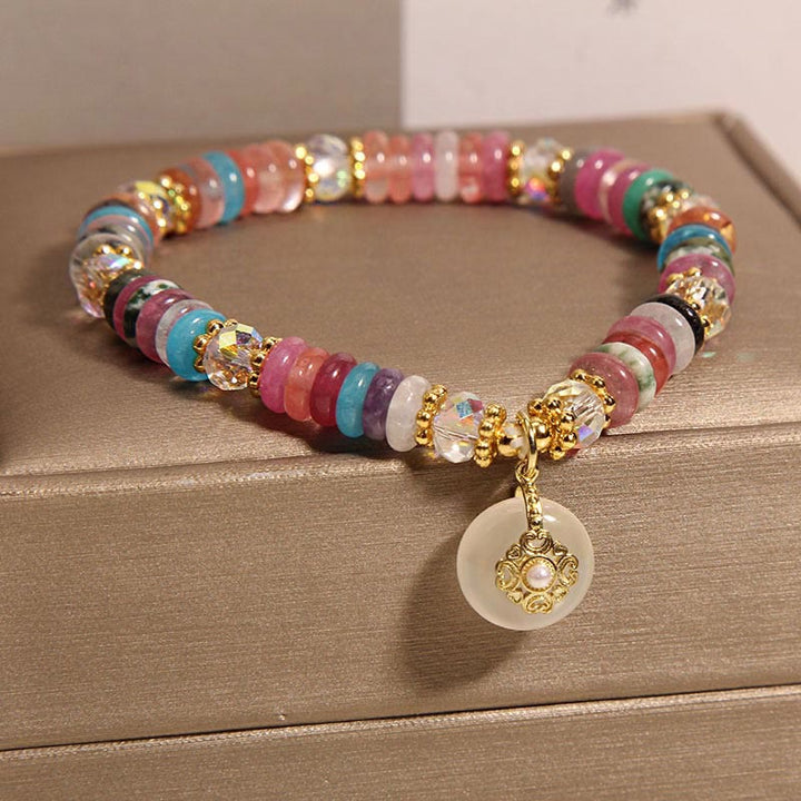 Buddha Stones Gelukbrengende Armband met diverse kristallen vredesgesp - image 3