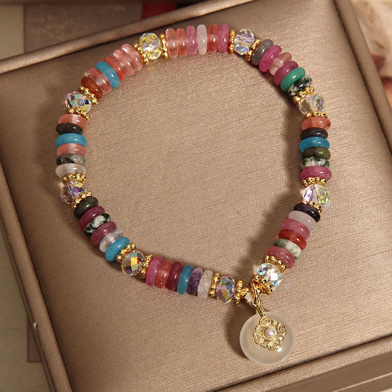 Buddha Stones Gelukbrengende Armband met diverse kristallen vredesgesp - image 4
