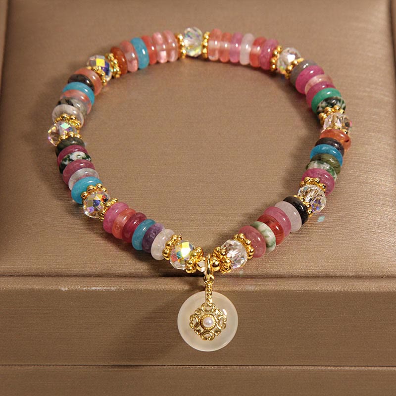 Buddha Stones Gelukbrengende Armband met diverse kristallen vredesgesp - image 2