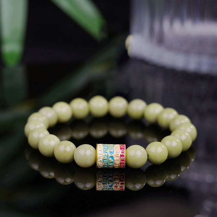 Buddha Stones Armband met natuurlijke Alashan-agaat als aanmoedigingssymbool - Alashan-agaat (Polsomtrek: 14-17 cm) - image 0