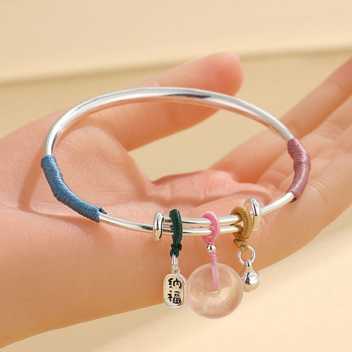 Buddha Stones Roze kristallen vredesgesp geluksbloem Bangle-armband - image 10