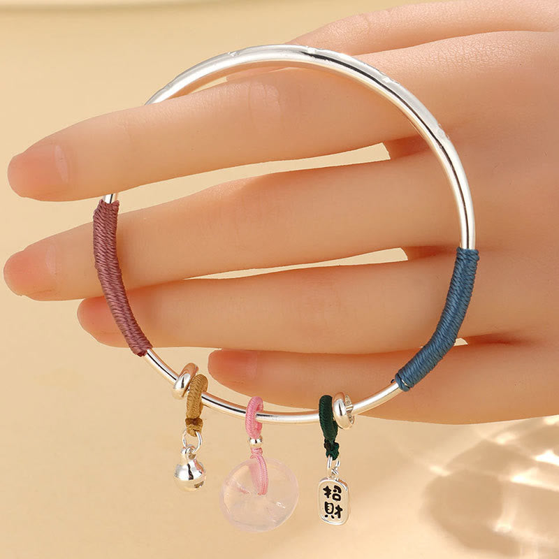Buddha Stones Roze kristallen vredesgesp geluksbloem Bangle-armband - image 9