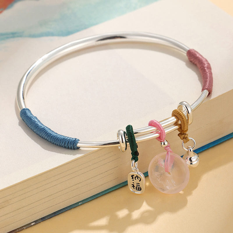 Buddha Stones Roze kristallen vredesgesp geluksbloem Bangle-armband - Roze kristallen vredesgesp (binnendiameter: 56-60 mm) - image 7