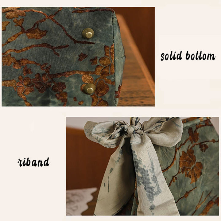 Buddha Stones Fluwelen jacquard Schoudertas (crossbody) met metalen ketting - image 5