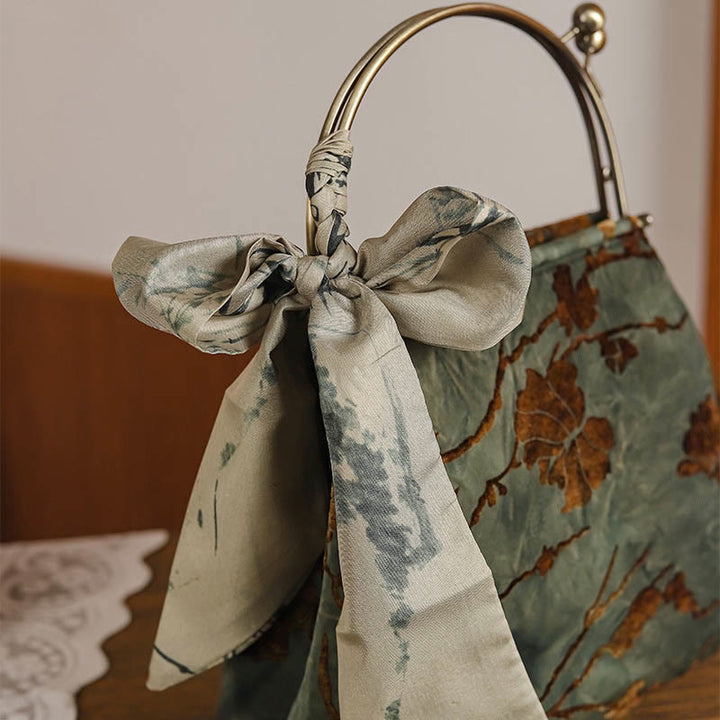 Buddha Stones Fluwelen jacquard Schoudertas (crossbody) met metalen ketting - image 2