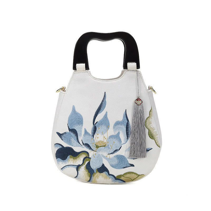 Buddha Stones Handtas/ Schoudertas (crossbody) met lotusborduurwerk - image 2