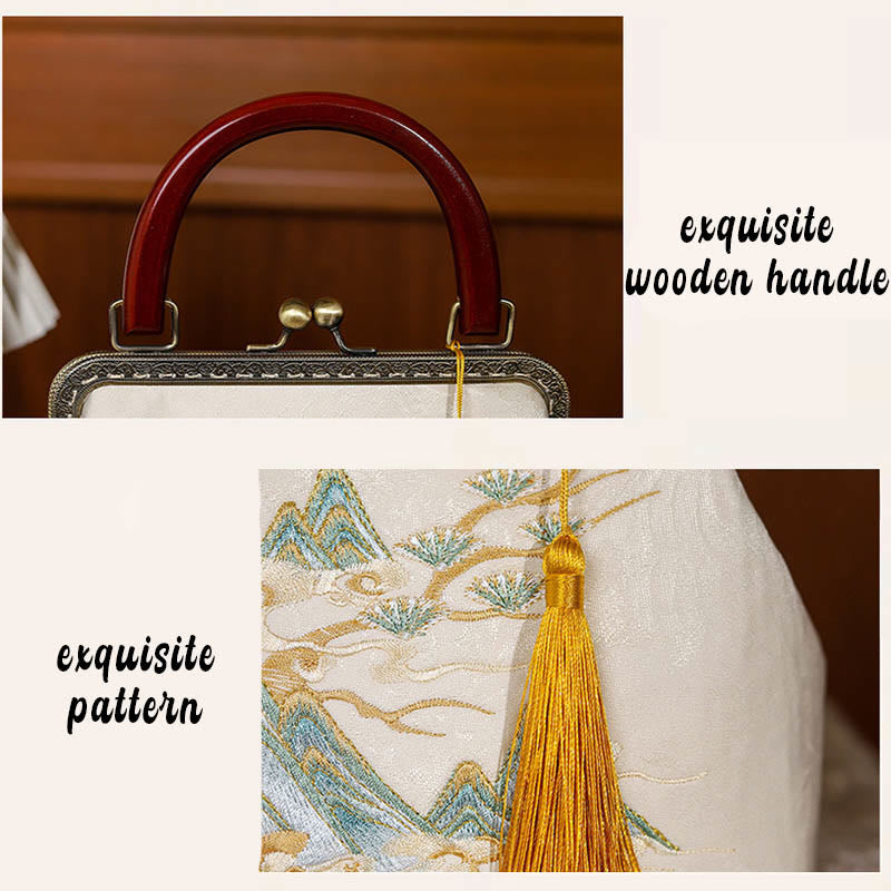 Buddha Stones Handtas met landschapsschilderij en Schoudertas (crossbody) - image 5