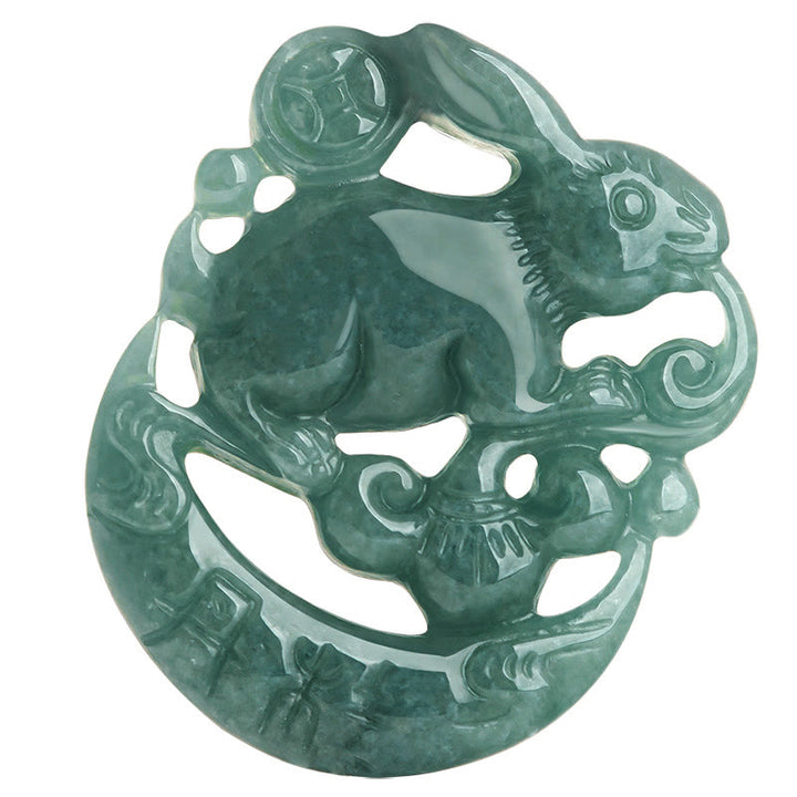 Jaar van het Konijn Jade Geluk Halve Maan Ketting - image 6