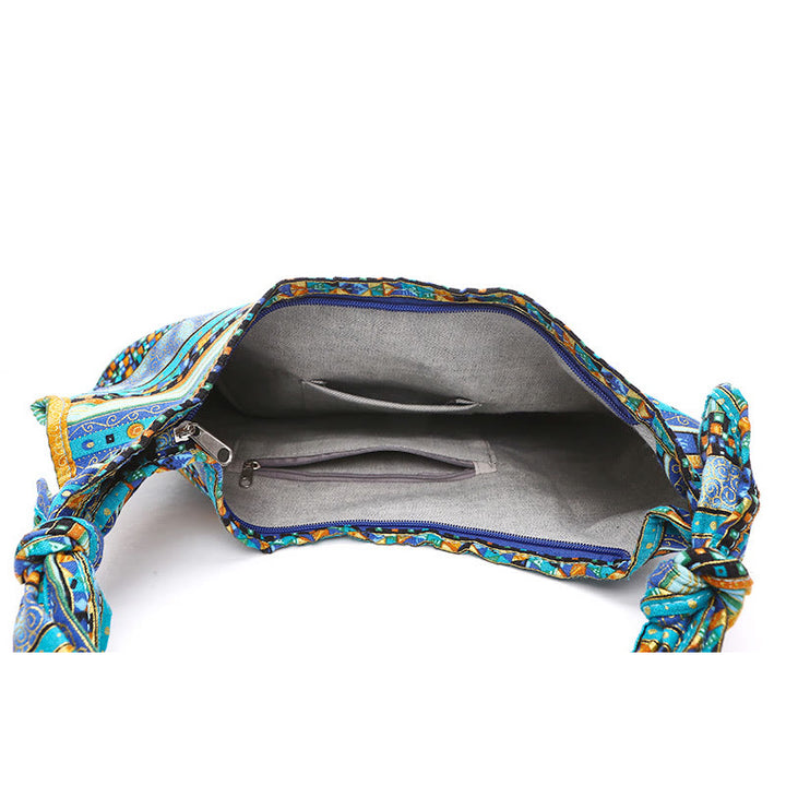 Buddha Stones Schoudertas (crossbody) met katoenen strepen - image 4