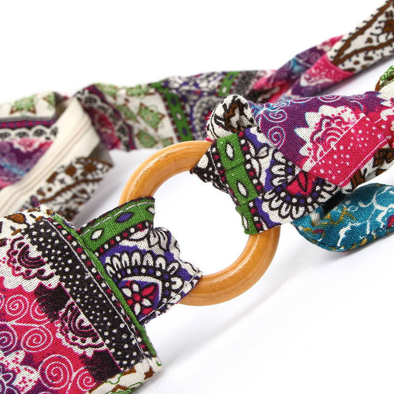 Buddha Stones Schoudertas (crossbody) met katoenen strepenprint - image 15
