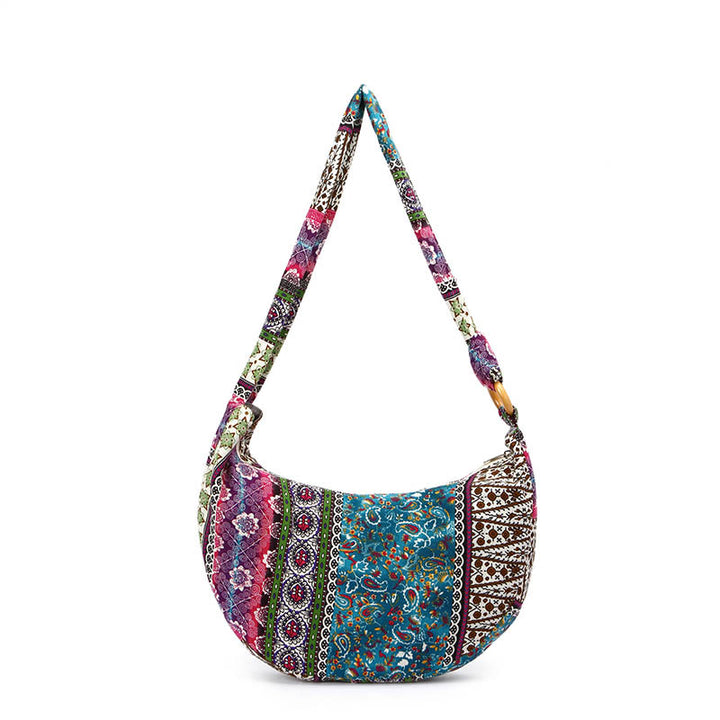 Buddha Stones Schoudertas (crossbody) met katoenen strepenprint - image 9