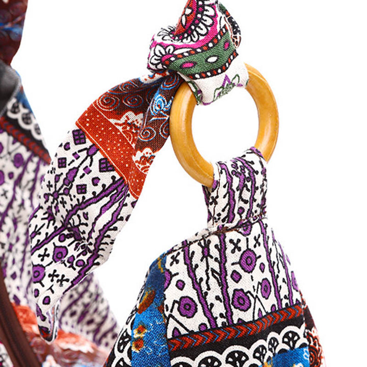 Buddha Stones Schoudertas (crossbody) met katoenen strepenprint - image 7