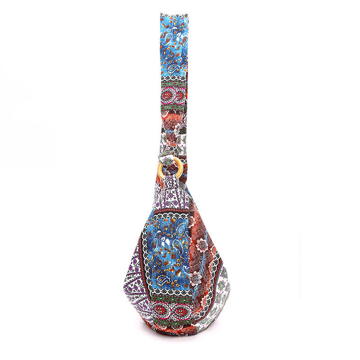 Buddha Stones Schoudertas (crossbody) met katoenen strepenprint - image 4