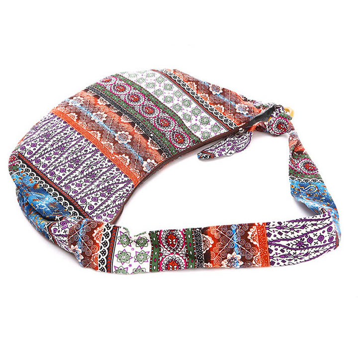 Buddha Stones Schoudertas (crossbody) met katoenen strepenprint - image 2