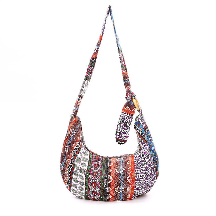 Buddha Stones Schoudertas (crossbody) met katoenen strepenprint - image 1
