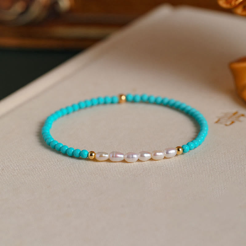 Buddha Stones Turquoise Rode Agaat Parel Kleine Kralen Armband - Parelkralen &amp; turkoois (Polsomtrek 14-16 cm) - image 5