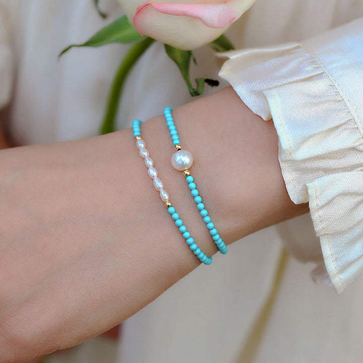 Buddha Stones Turquoise Rode Agaat Parel Kleine Kralen Armband - image 13