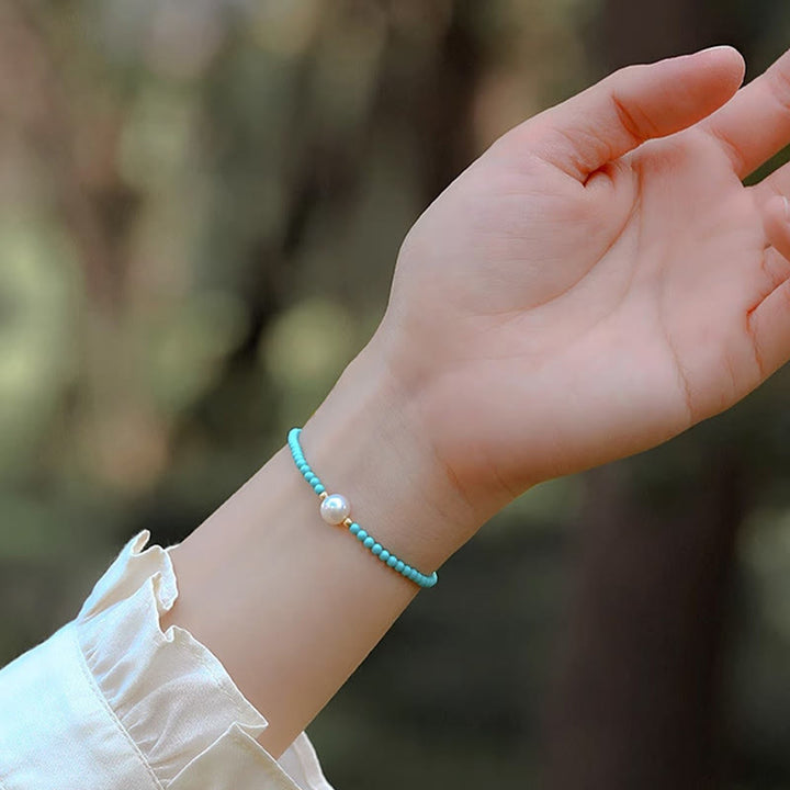 Buddha Stones Turquoise Rode Agaat Parel Kleine Kralen Armband - image 9