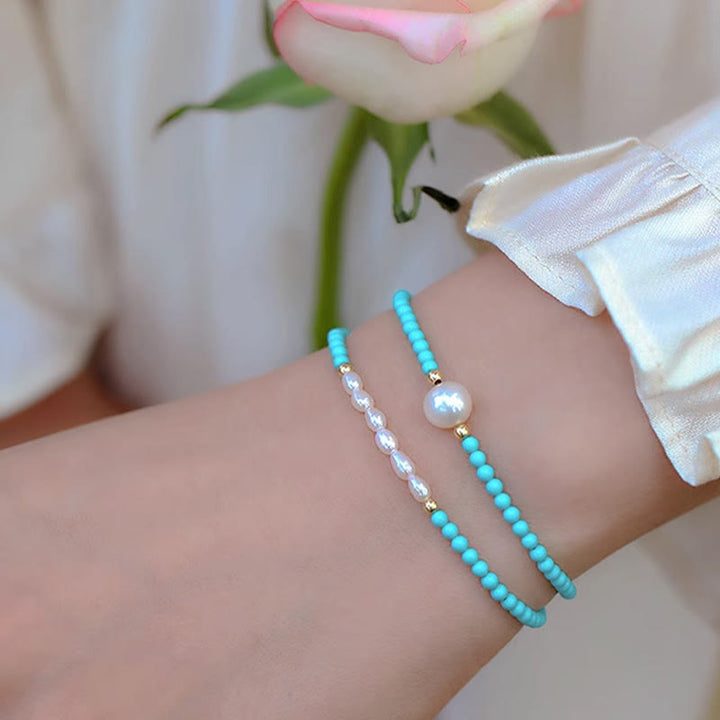 Buddha Stones Turquoise Rode Agaat Parel Kleine Kralen Armband - image 16