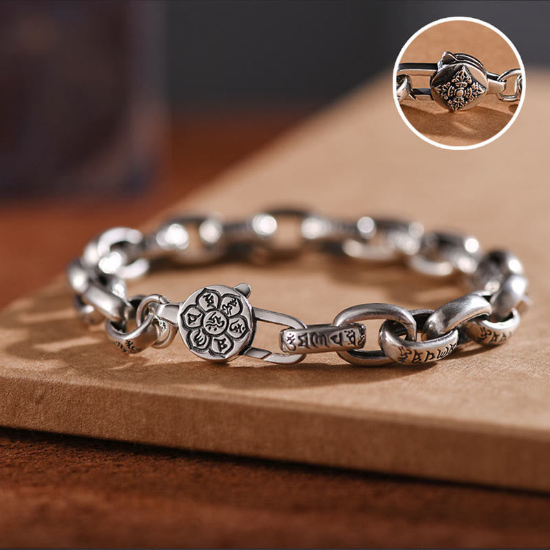 Buddha Stones Armband van 925 sterling zilver met de tekst "Zes Ware Woorden, Wijsheid en Kalmte". - image 1