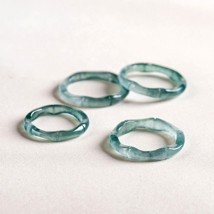 Buddha Stones Natuurlijke jade bamboe Ring voor voorspoed en overvloed - image 13