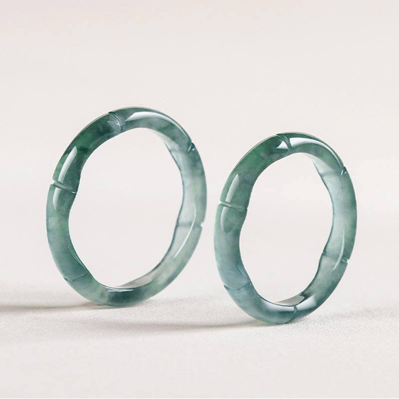 Buddha Stones Natuurlijke jade bamboe Ring voor voorspoed en overvloed - image 10