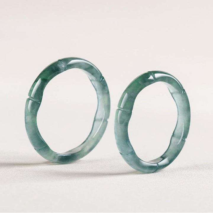 Buddha Stones Natuurlijke jade bamboe Ring voor voorspoed en overvloed - image 10