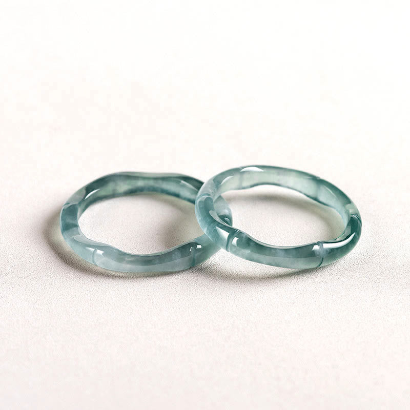 Buddha Stones Natuurlijke jade bamboe Ring voor voorspoed en overvloed - image 11