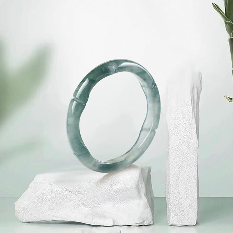 Buddha Stones Natuurlijke jade bamboe Ring voor voorspoed en overvloed - image 2