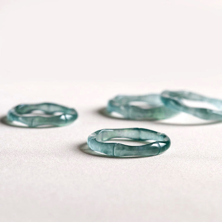 Buddha Stones Natuurlijke jade bamboe Ring voor voorspoed en overvloed - image 12