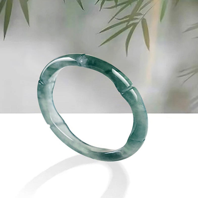 Buddha Stones Natuurlijke jade bamboe Ring voor voorspoed en overvloed - image 1